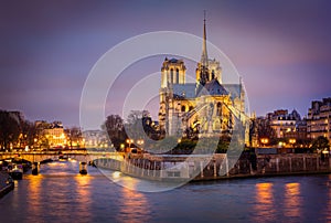 Cathedral of Notre Dame, Ile de La Cite, Paris, France